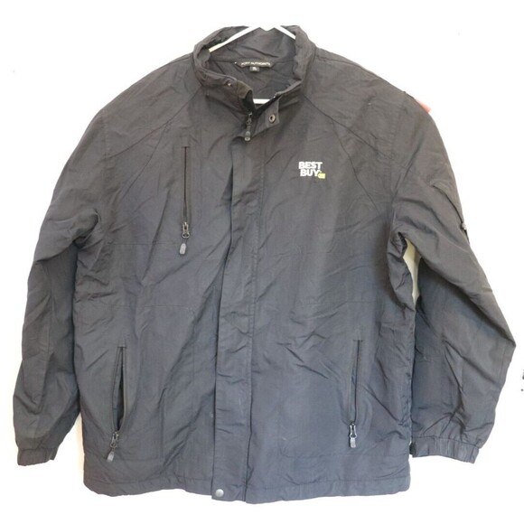 Best Buy Mens Jacket Size XL Black‎ Nylon Employee Work Wear Coat Port Authority - Picture 1 of 9